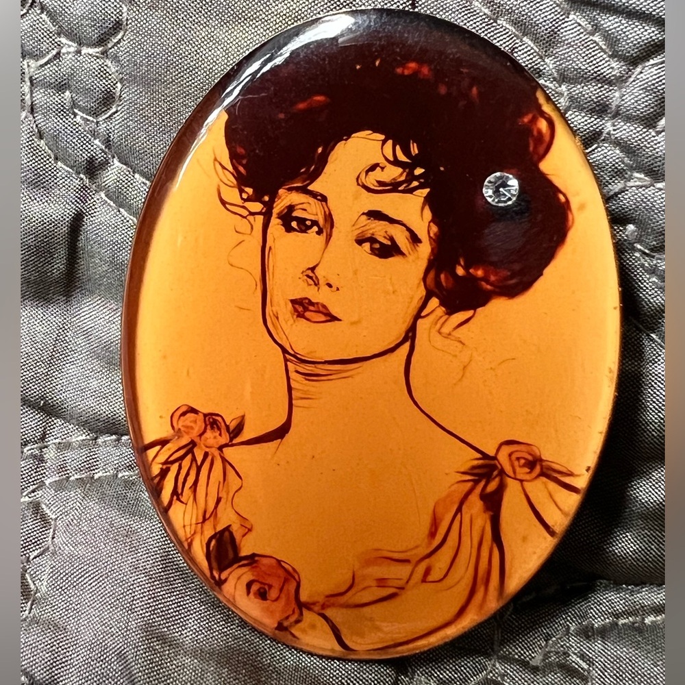 Set of Vintage Ribbon & Cameo Brooches